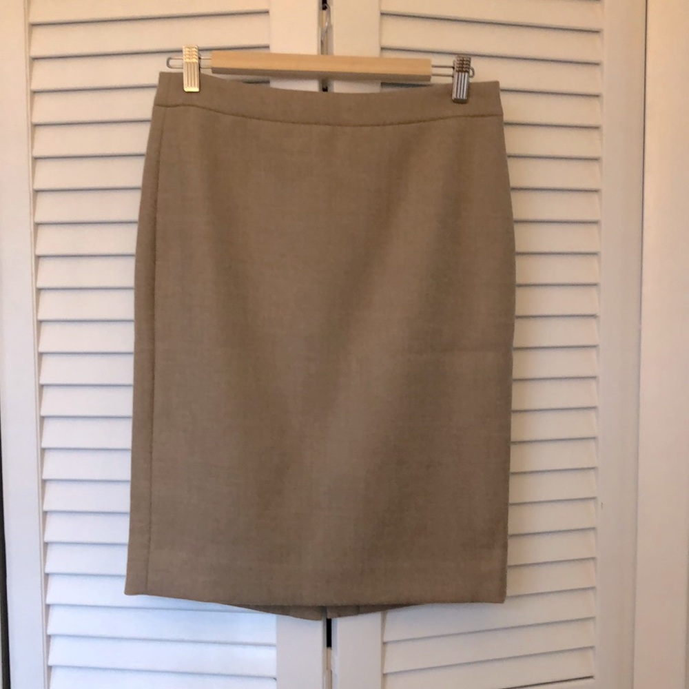 J. Crew No.2 camel wool pencil skirt size 2